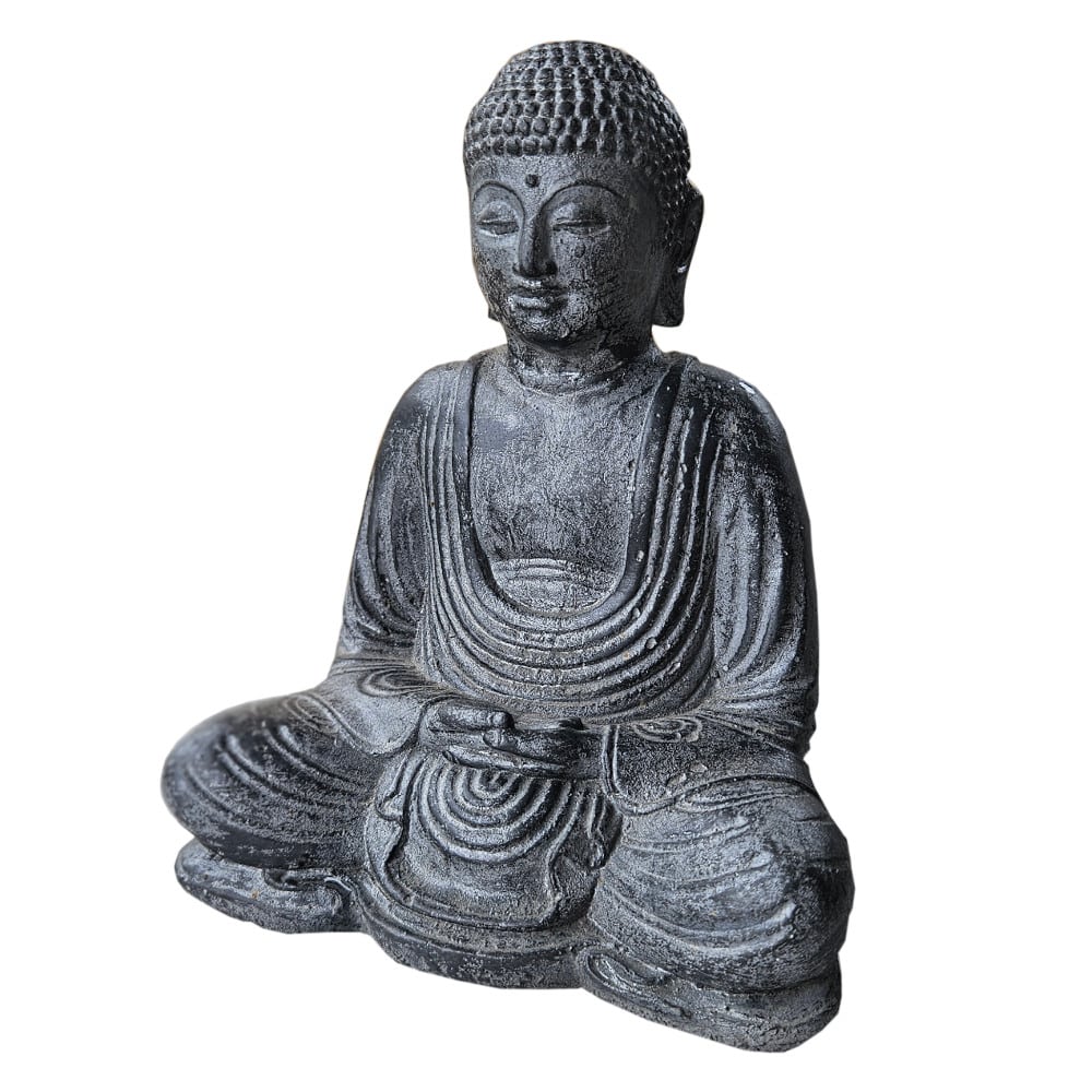 Dhara Buddha Statue, Concrete Cast, 20 cm, in White-Gold, Brown or Gray